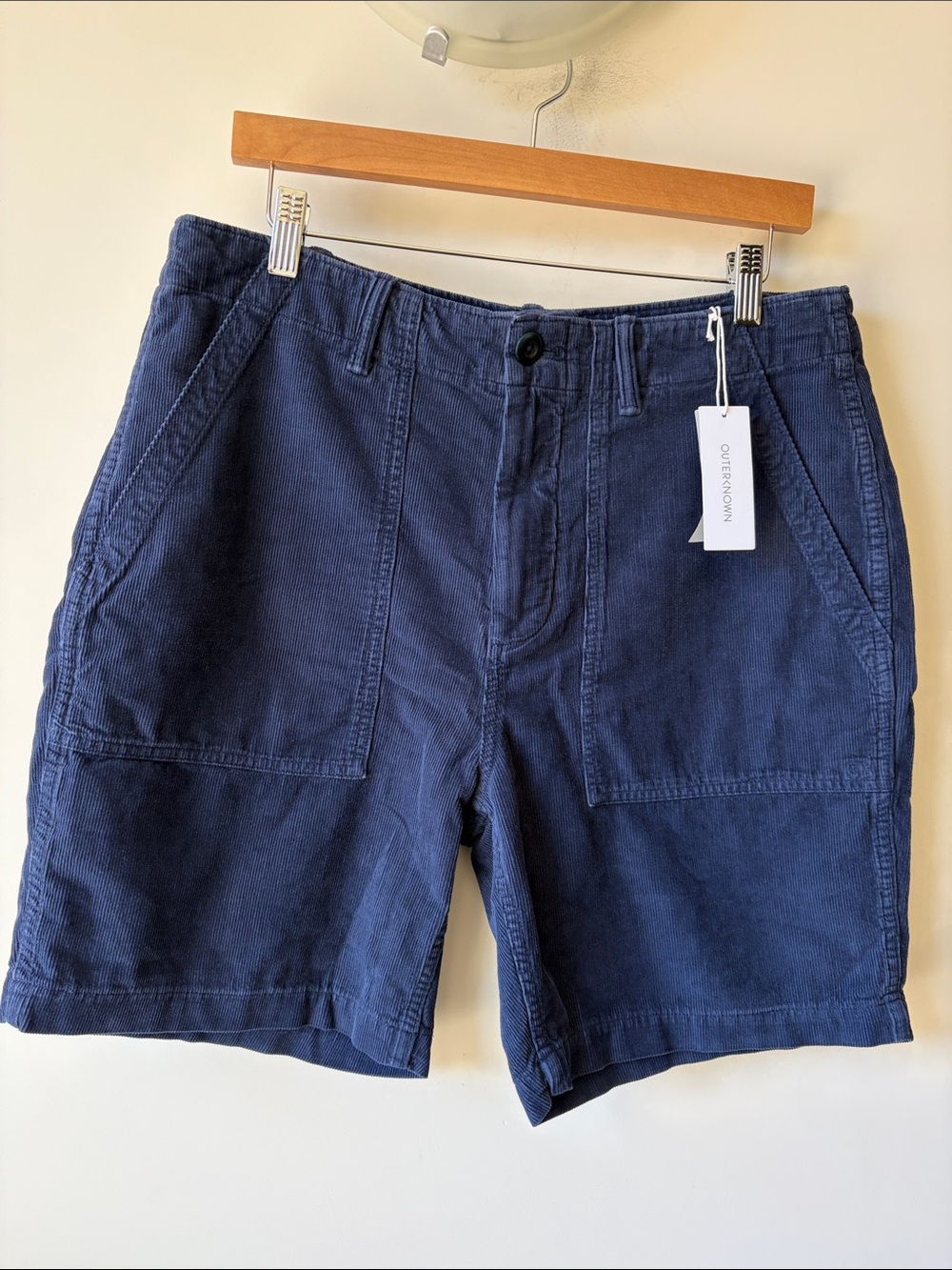 OUTERKNOWN Seventyseven Navy Cord Utility Shorts Organic Cotton Men’s 33 NWT